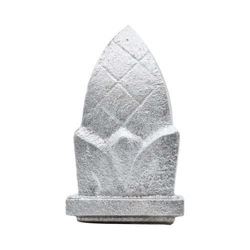 Finials / Fence Top Posts - Cast Aluminum - Spear Shape with Pineapple Motif - 1-3/8&quot; Inch Square Base Fits Over 3/4&quot; Inch - 2-1/2&quot; Inch Height - Multiple Finishes Available - Sold Individually