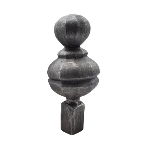 Finials / Fence Top Posts - Forged Steel - Round Shape - 1&quot; Inch Solid Square Base - 5-3/8&quot; Inch Height - Multiple Finishes Available - Sold Individually