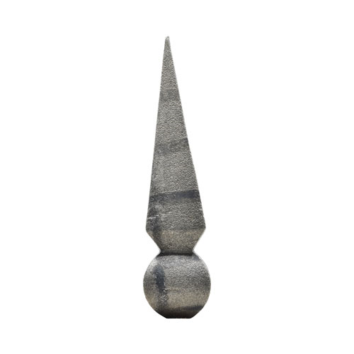 Finials / Fence Top Posts - Forged Steel - Spear Shape - 1-3/16" Inch Solid Round Base - 5-5/16" Inch Height - Multiple Finishes Available -  Sold Individually