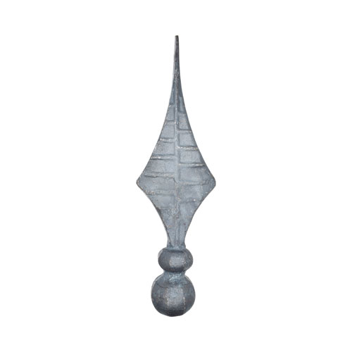 Finials / Fence Top Posts - Forged Steel - Spear Shape - 1-9/16" Inch Solid Round Base - 9-7/8" Inch Height - Multiple Finishes Available -  Sold Individually