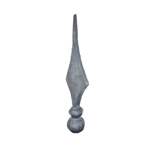 Finials / Fence Top Posts - Forged Steel - Spear Shape - 1-9/16" Inch Solid Round Base - 9-7/8" Inch Height - Multiple Finishes Available -  Sold Individually