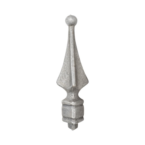Finials / Fence Top Posts - Hot Stamped Steel - Spear Shape - Quad with Ball Design - Drives in 7/16" Inch Square Base - 5-7/16" Inch Height - Multiple Finishes Available - Sold Individually