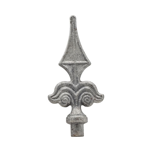 Finials / Fence Top Posts - Hot Stamped Steel - Spear with Point Design - 9/16" Inch Solid Round Base - 5-7/8" Inch Height - Multiple Finishes Available -  Sold Individually