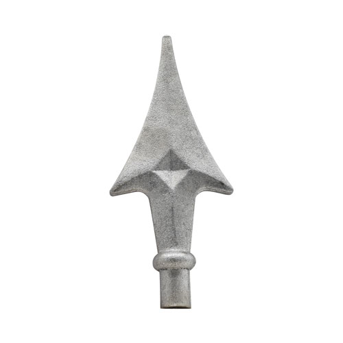 Finials / Fence Top Posts - Hot Stamped Steel - Spear with Point Design - 9/16" Inch Solid Round Base - 5-7/8" Inch Height - Multiple Finishes Available -  Sold Individually