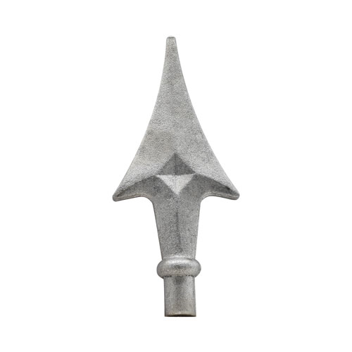 Finials / Fence Top Posts - Hot Stamped Steel - Spear with Point Design - 9/16&quot; Inch Solid Round Base - 5-7/8&quot; Inch Height - Multiple Finishes Available -  Sold Individually