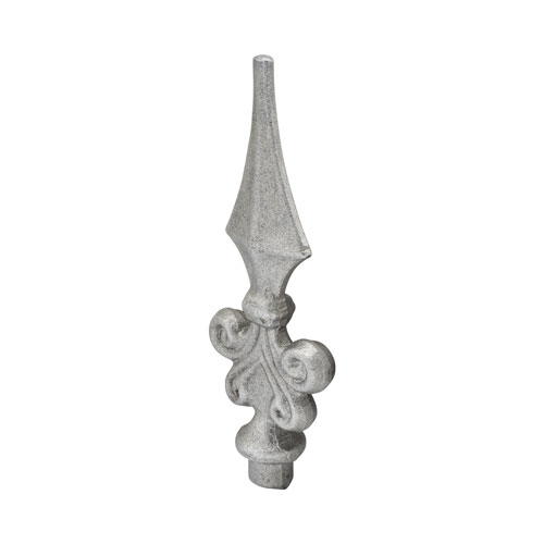 Finials / Fence Top Posts - Hot Stamped Steel - Spear with Point Design - 9/16" Inch Solid Round Base - 5-29/32" Inch Height - Multiple Finishes Available - Sold Individually