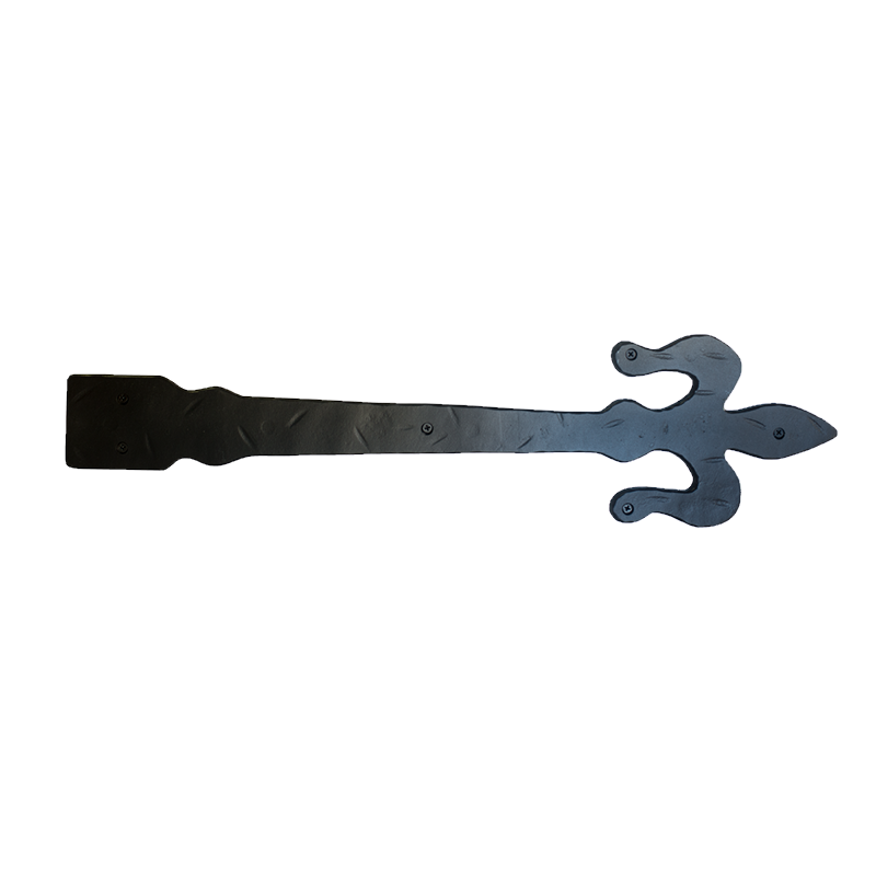 Fleur-de-lis Fork Strap Hinge - Multiple Sizes and Finishes Available - Sold Individually