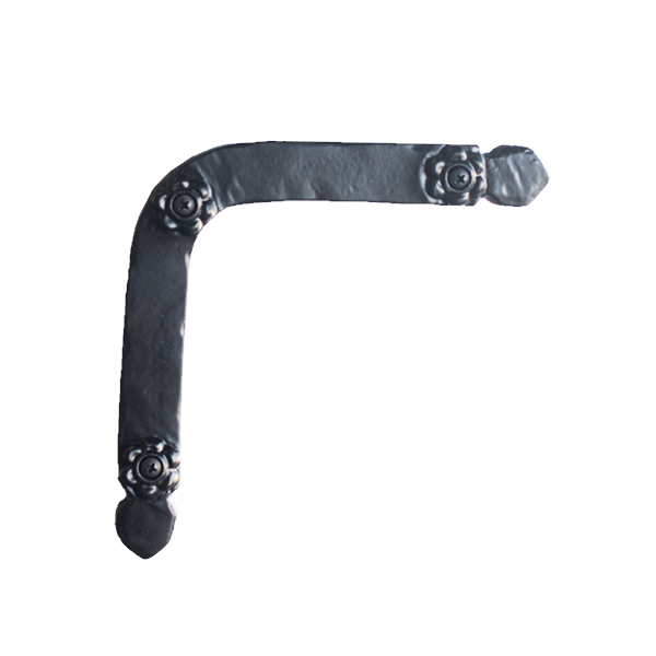 Flower Corner Strap &quot;L&quot; Bracket - 6-1/2&quot; Inch - Multiple Finishes Available - Sold Individually