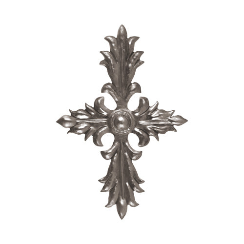Decorative Cross Flower - Forged Steel - 7-1/2" Inch W x 11-1/4" Inch H - Multiple Finishes Available - Sold Individually