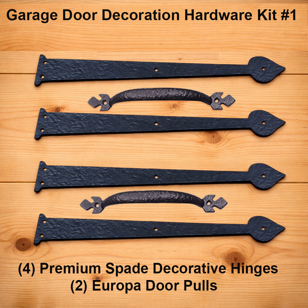 Garage Door decorative hardware Kit #1  for garage doors and barn doors