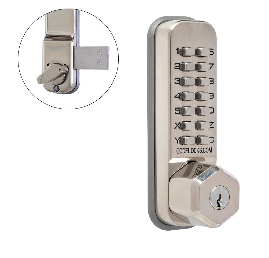 Gate Lock with Code - 200 Series - Mechanical Light Duty Deadbolt with Key Override - Multiple Finishes and Latch Types Available - Sold Individually