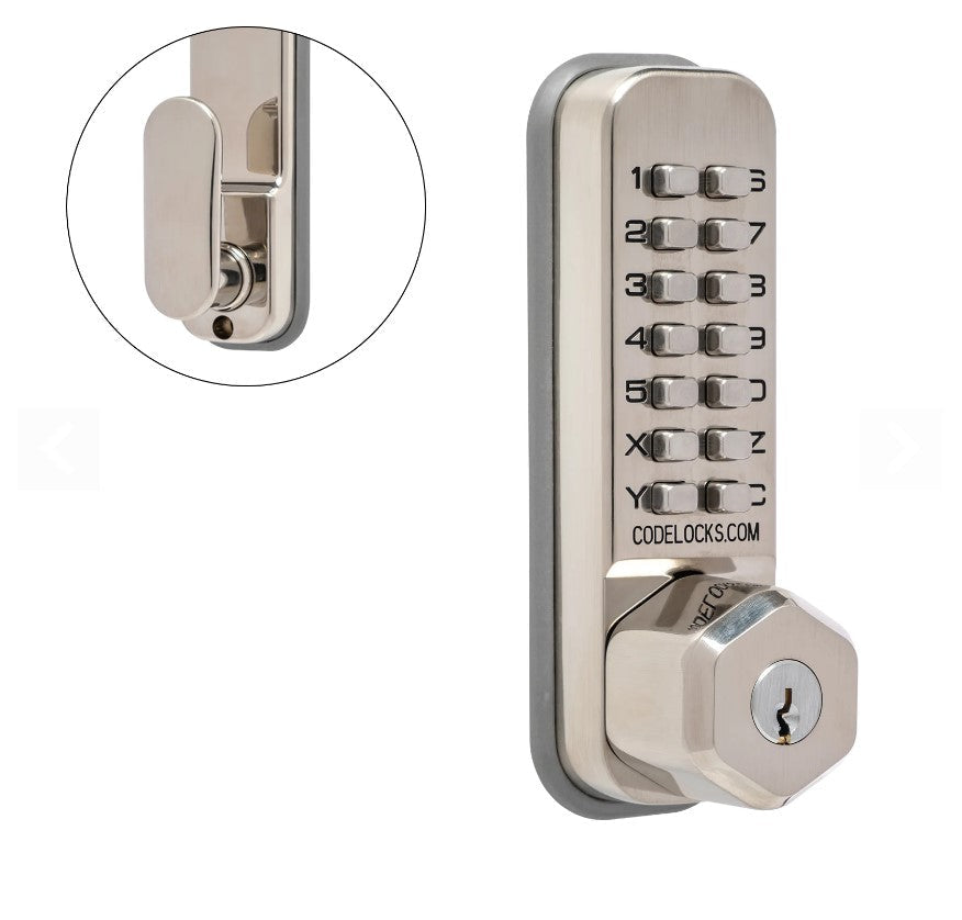 Gate Lock with Code - 200 Series - Mechanical Light Duty Deadbolt with Key Override - Multiple Finishes and Latch Types Available - Sold Individually