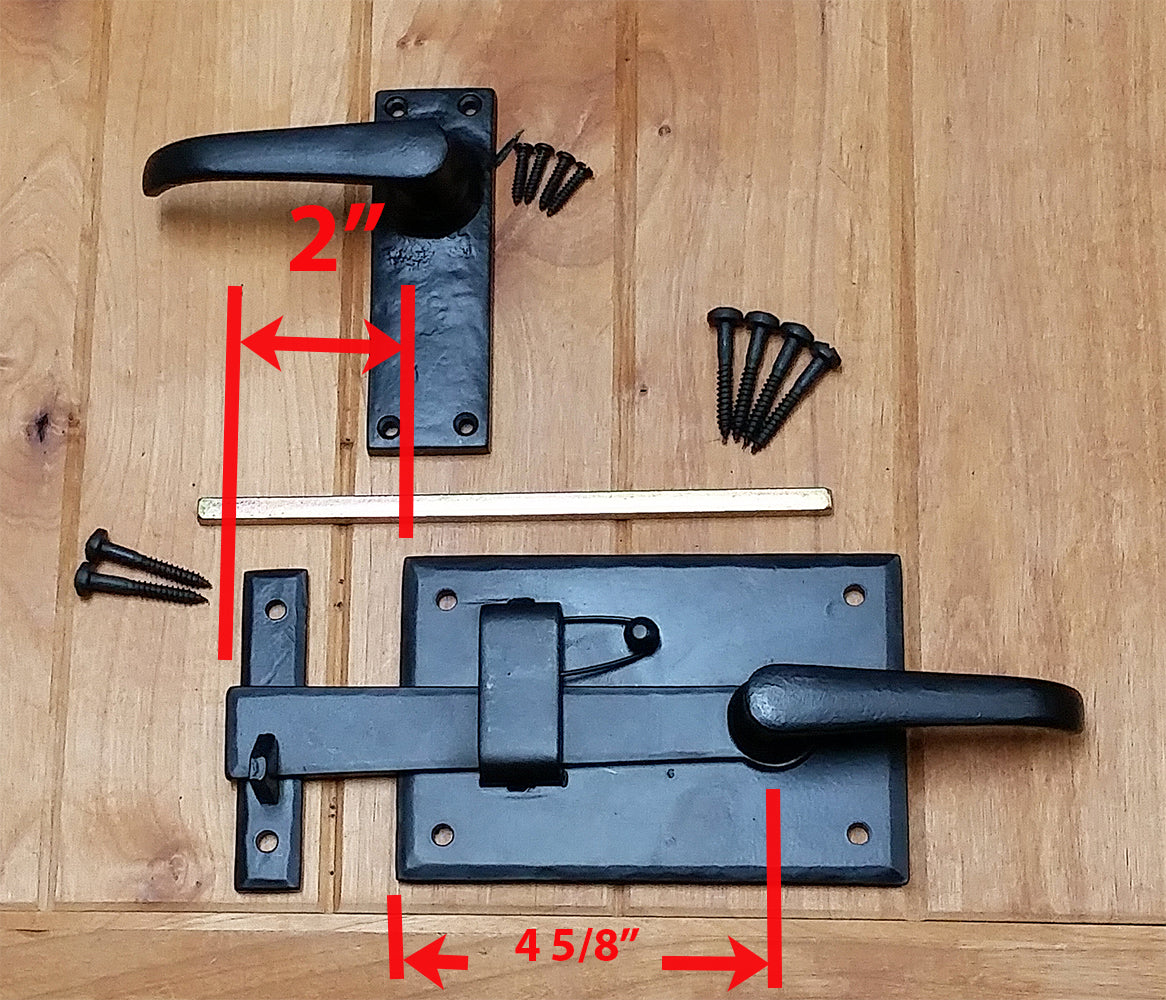 Rustic Gate Hardware Kit – Decorative Strap Hinges, Cottage Gate Latch & Heavy-Duty Gate Stops