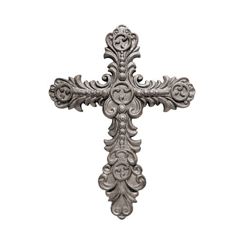 Gothic Cross - Cast Iron - 9-1/8&quot; Inch W x 11-7/8&quot; Inch H - Multiple Finishes Available - Sold Individually