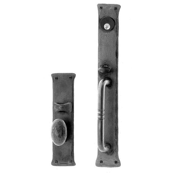 Greenwich Mortise Lock Entrance Set - Handle & Knob - Forged Iron - Matte Black Finish - Multiple Options Available - Sold as Set