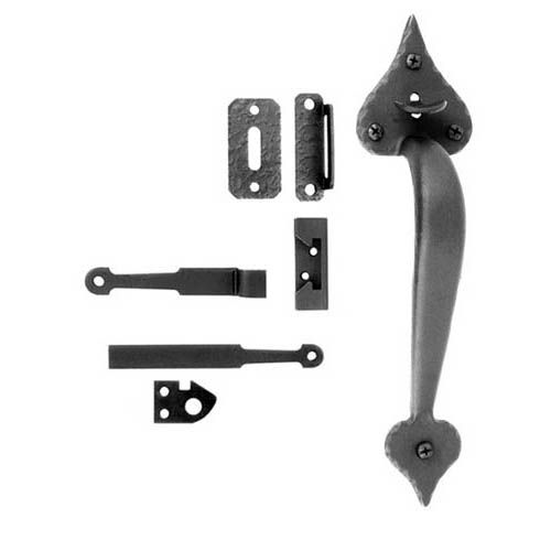 Heart Handle Gate Thumb Latch Set - Multiple Sizes Available - Matte Black Finish - Sold as Set