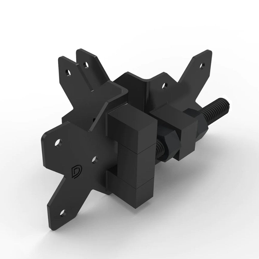 Heavy Duty Stainless Steel Pivot Hinges for Gates - For Wood or Vinyl Gates - Standard to Standard Side Legs - Ideal Gate Gap 1/2" Inch - Marine Grade Black Powder Coat Finish - Sold in Pairs