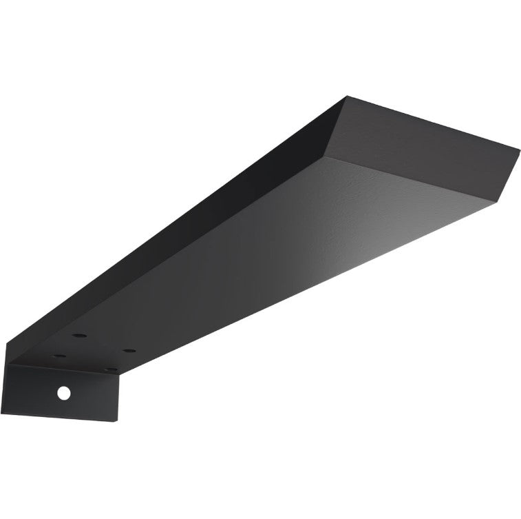 Hidden Floating Heavy Duty Steel Bracket with Flange - 2-1/2" Inch Width x 1-1/2" Inch Height - Multiple Sizes Available - Black Powder Coat Finish - Sold Individually