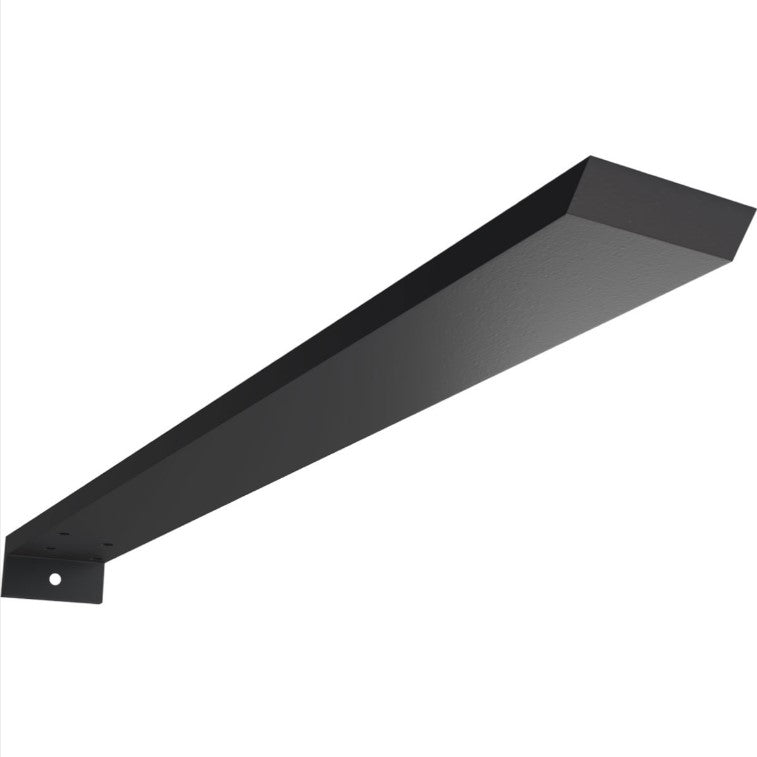Hidden Floating Heavy Duty Steel Bracket with Flange - 2-1/2" Inch Width x 1-1/2" Inch Height - Multiple Sizes Available - Black Powder Coat Finish - Sold Individually