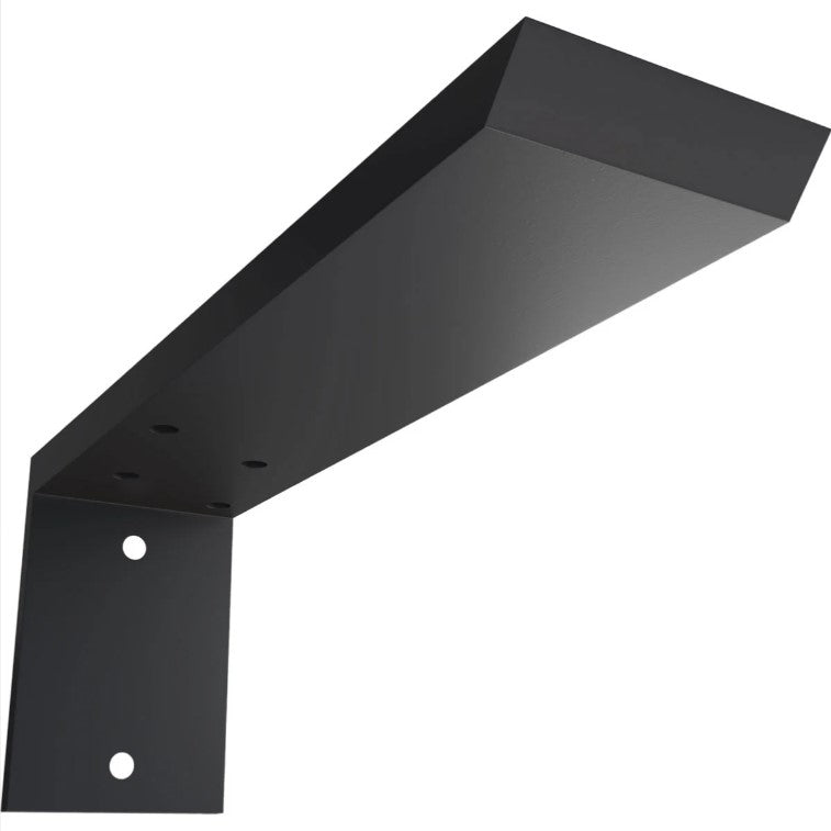 Hidden Support Heavy Duty Steel Bracket with Back Plate - 2-1/2" Inch Width x 4" Inch Height - Multiple Sizes Available - Black Powder Coat Finish - Sold Individually