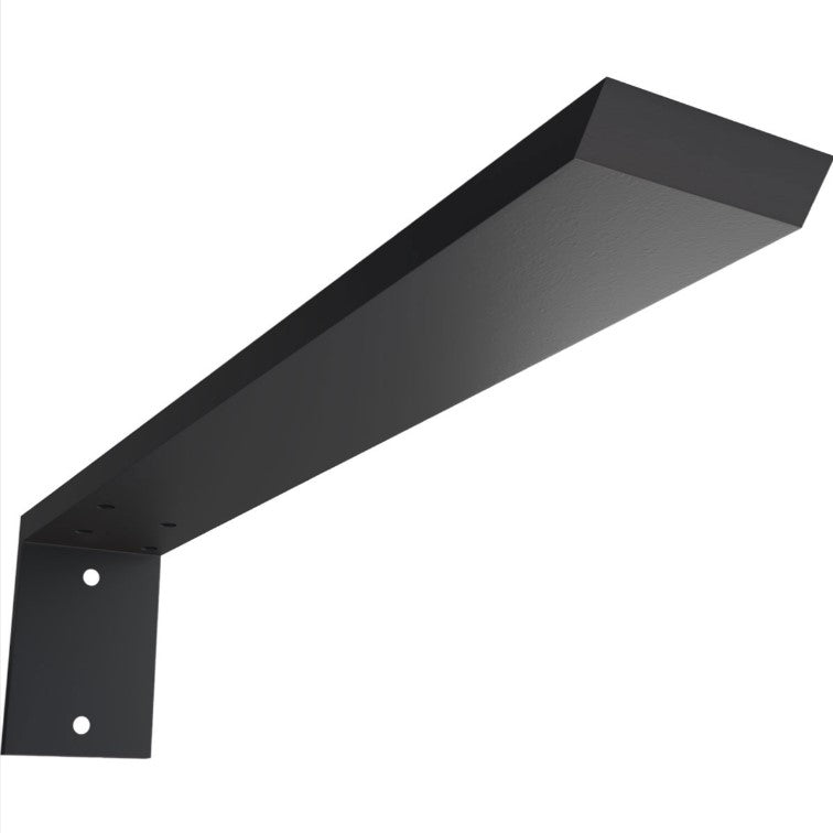 Hidden Support Heavy Duty Steel Bracket with Back Plate - 2-1/2" Inch Width x 4" Inch Height - Multiple Sizes Available - Black Powder Coat Finish - Sold Individually