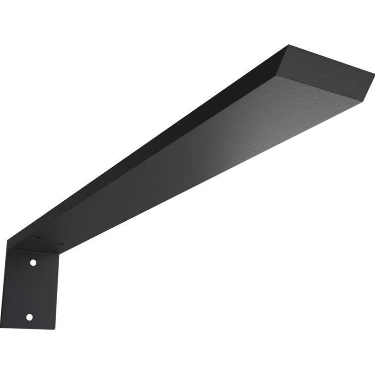 Hidden Support Heavy Duty Steel Bracket with Back Plate - 2-1/2" Inch Width x 4" Inch Height - Multiple Sizes Available - Black Powder Coat Finish - Sold Individually