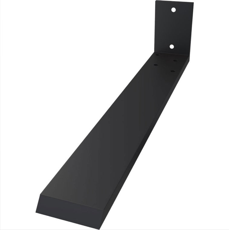 Hidden Support Heavy Duty Steel Bracket with Back Plate - 2-1/2&quot; Inch Width x 4&quot; Inch Height - Multiple Sizes Available - Black Powder Coat Finish - Sold Individually
