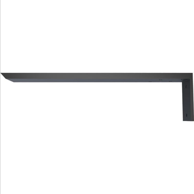 Hidden Support Heavy Duty Steel Bracket with Back Plate - 2-1/2" Inch Width x 4" Inch Height - Multiple Sizes Available - Black Powder Coat Finish - Sold Individually