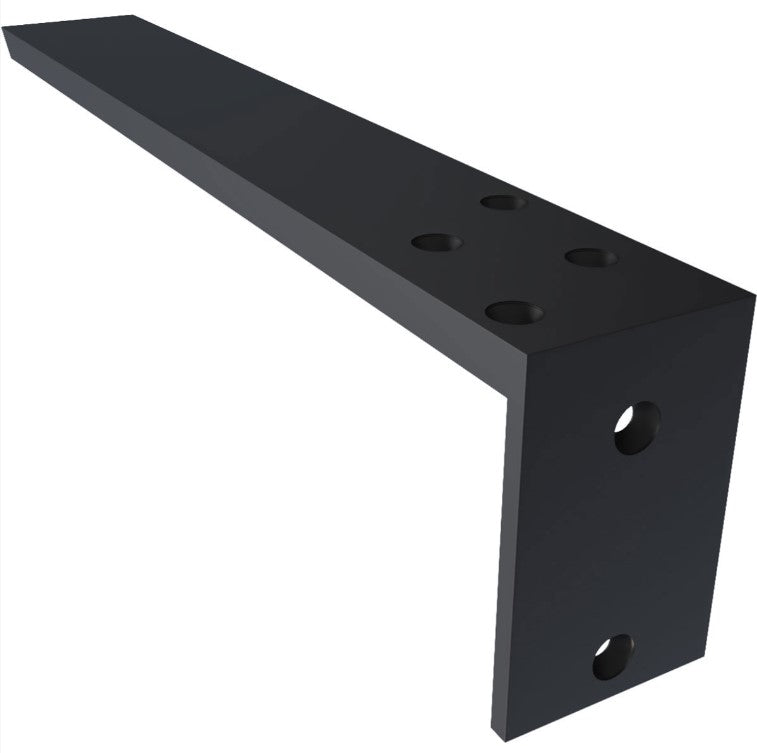Hidden Support Heavy Duty Steel Bracket with Back Plate - 2-1/2" Inch Width x 4" Inch Height - Multiple Sizes Available - Black Powder Coat Finish - Sold Individually