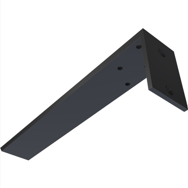 Hidden Support Heavy Duty Steel Bracket with Back Plate - 2-1/2" Inch Width x 4" Inch Height - Multiple Sizes Available - Black Powder Coat Finish - Sold Individually