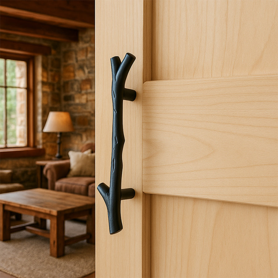 Tree Branch Handle Pull - Twig Pull Handle - Large Size - For Barn Doors - Multiple Finishes Available