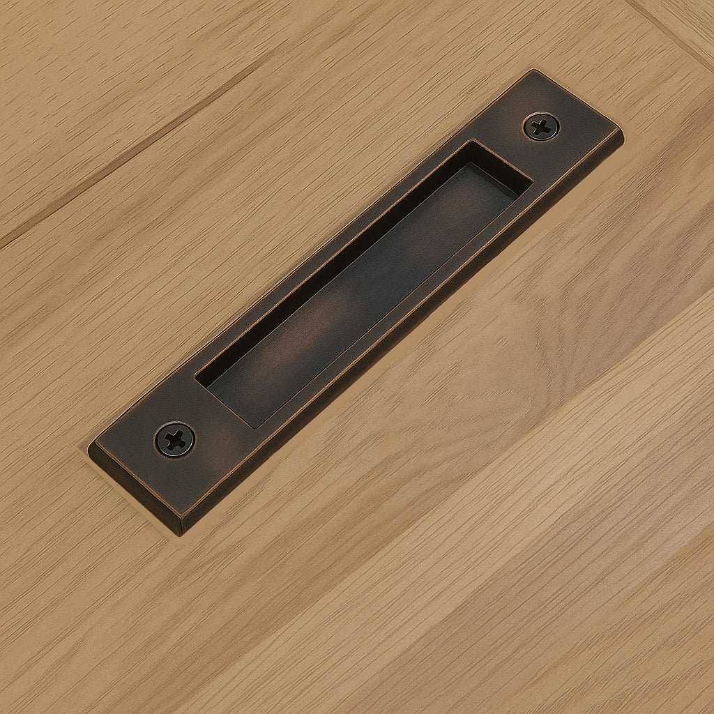 Large Flush Pull Barn Door Handle -Sleek Modern Finger Pull Handle  - "Easy Mount" - Multiple Finishes Available