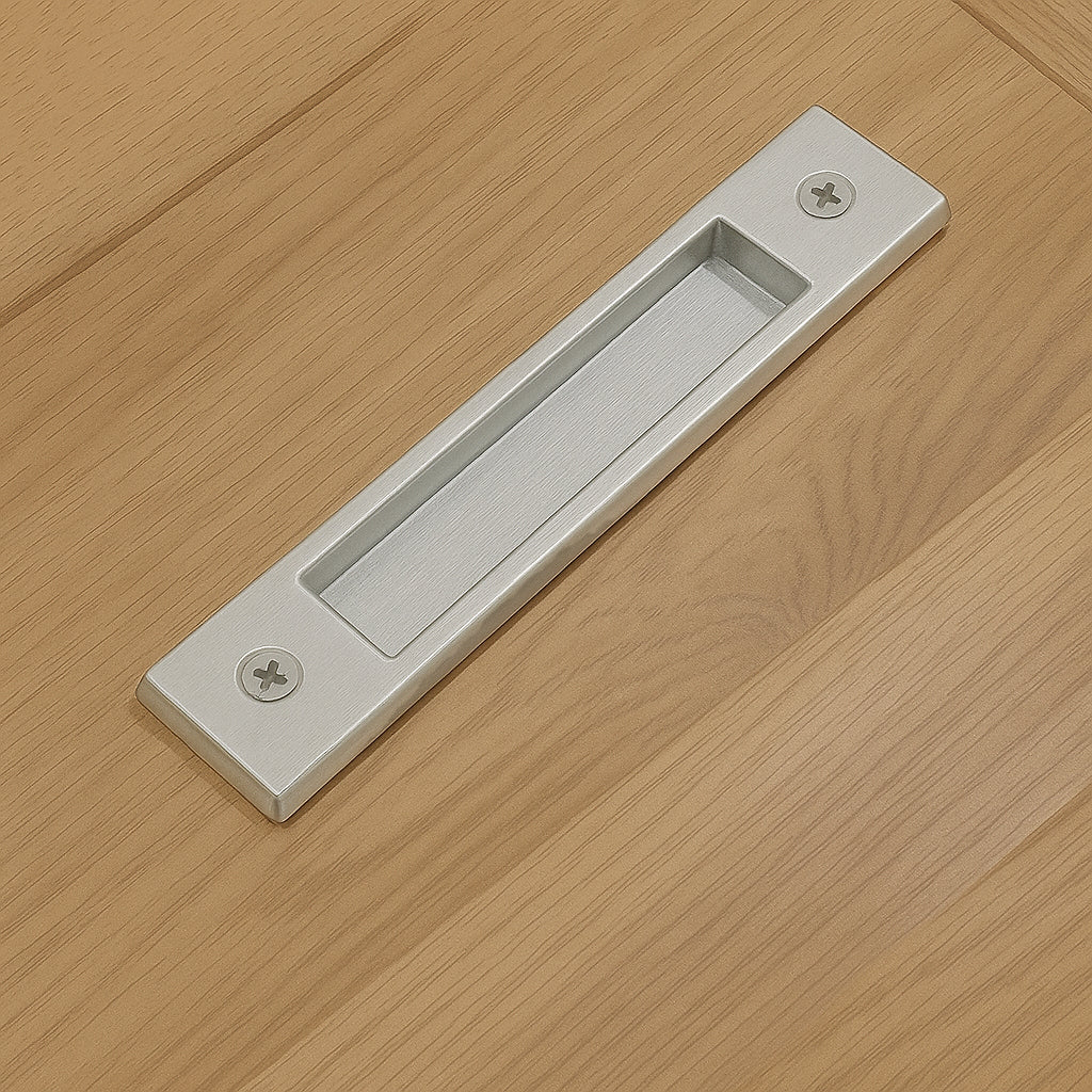 Large Flush Pull Barn Door Handle -Sleek Modern Finger Pull Handle  - "Easy Mount" - Multiple Finishes Available