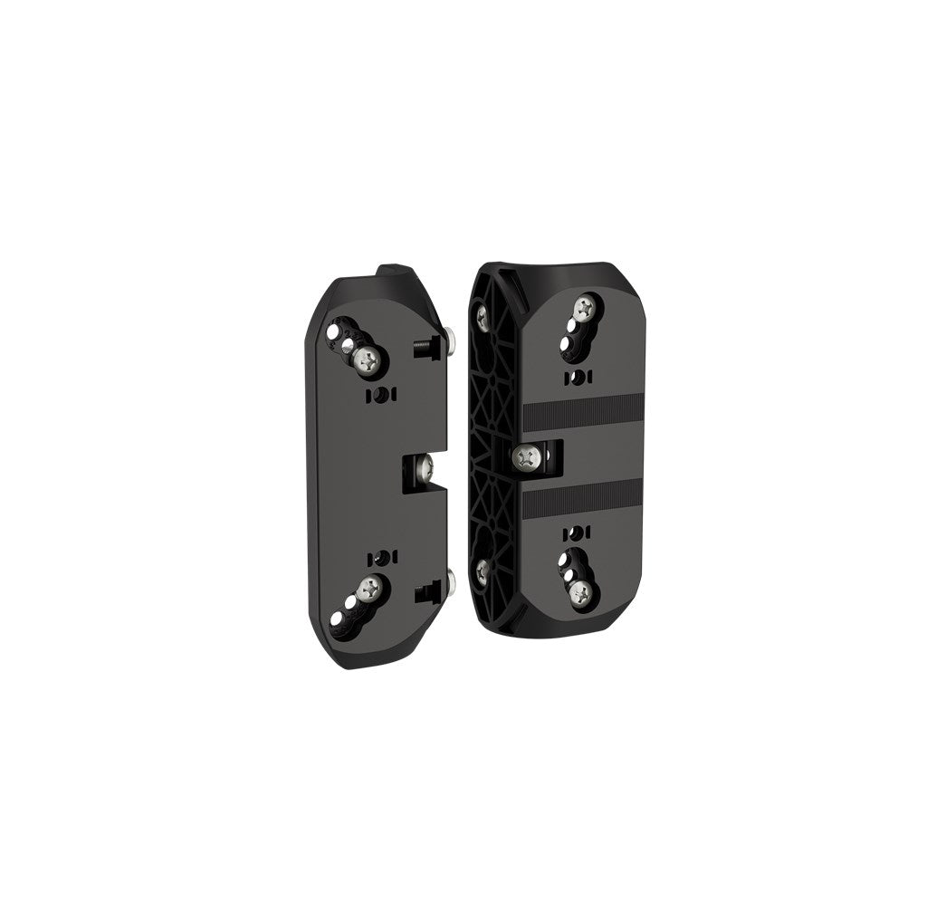 Locinox Serval - 180° Adjustable Gate Spring Hinges - For Square or Round Frames - Black Finish - 2 Pack
