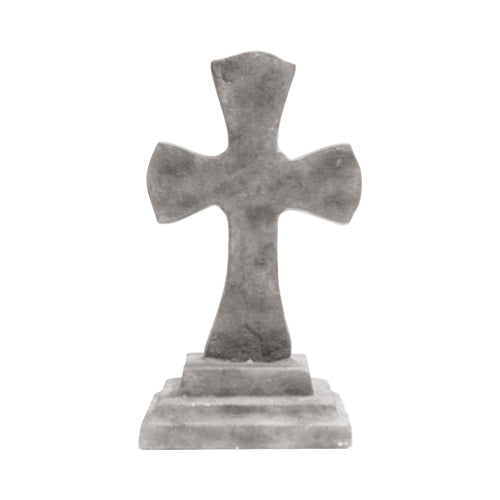 Medieval Cross with Base - Cast Iron - 4-3/4&quot; Inch W x 8-3/4&quot; Inch H x 4-5/8&quot; Inch Square Base - Multiple Finishes Available - Sold Individually