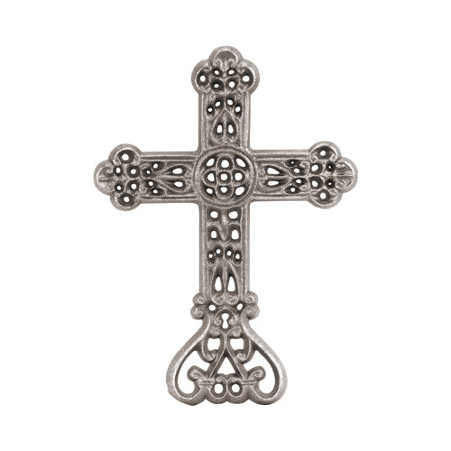 Medieval Slotted Cross - Cast Iron - 6-1/2" Inch W x 11" Inch H - Multiple Finishes Available - Sold Individually