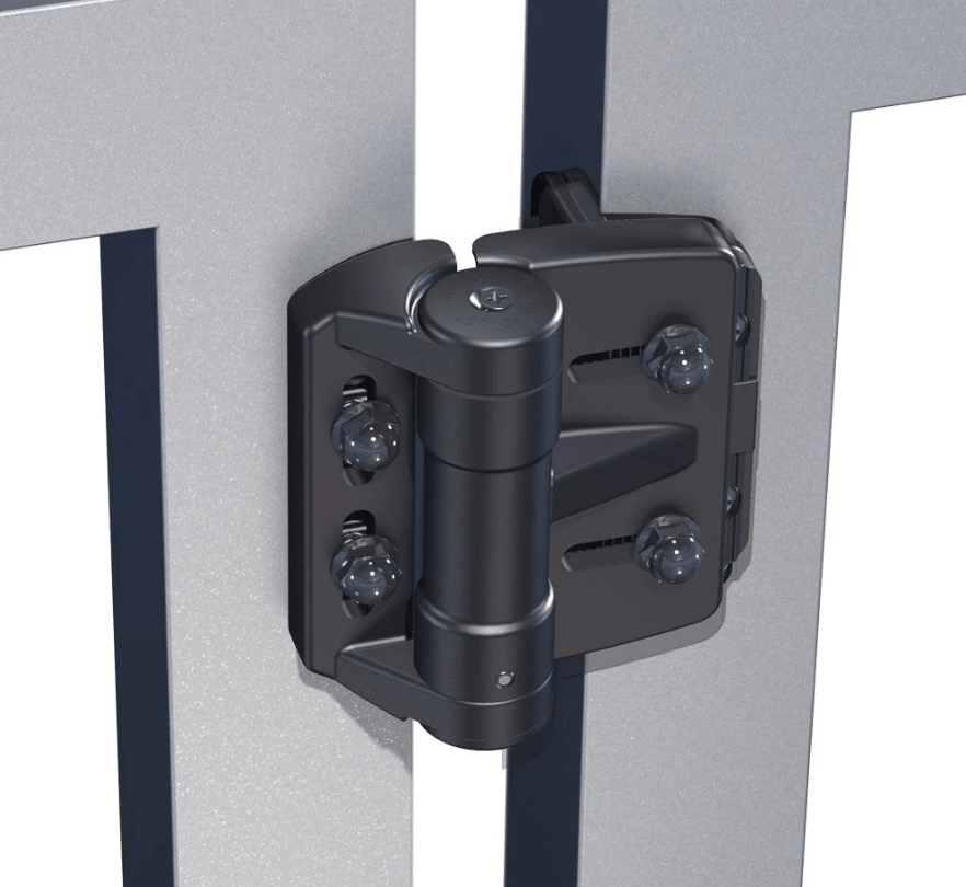 Self-Closing Multi-Adjustable Gate Spring Hinge - Gate Gap (7/8" - 1-1/2") - Black Finish - For Metal, Vinyl Or Wood Gates - 2 Pack