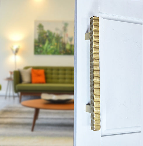 Modern Contemporary Notched Door Pull Handle with Finger Pull Set - For Sliding Barn Door