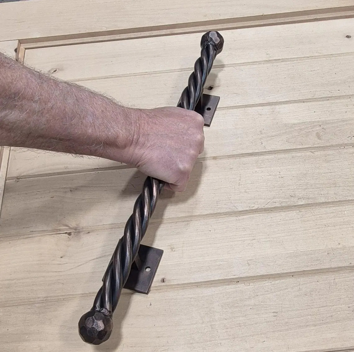 Extra Large Door Pull Barn Door Handle - Twisted Iron Handle - 19 1/2" Inch - Multiple Finishes Available - Sold Individually