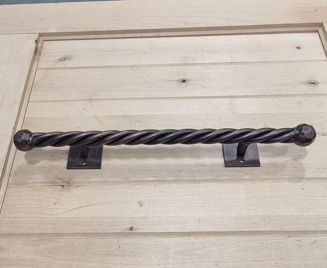 Extra Large Door Pull Barn Door Handle - Twisted Iron Handle - 19 1/2" Inch - Multiple Finishes Available - Sold Individually