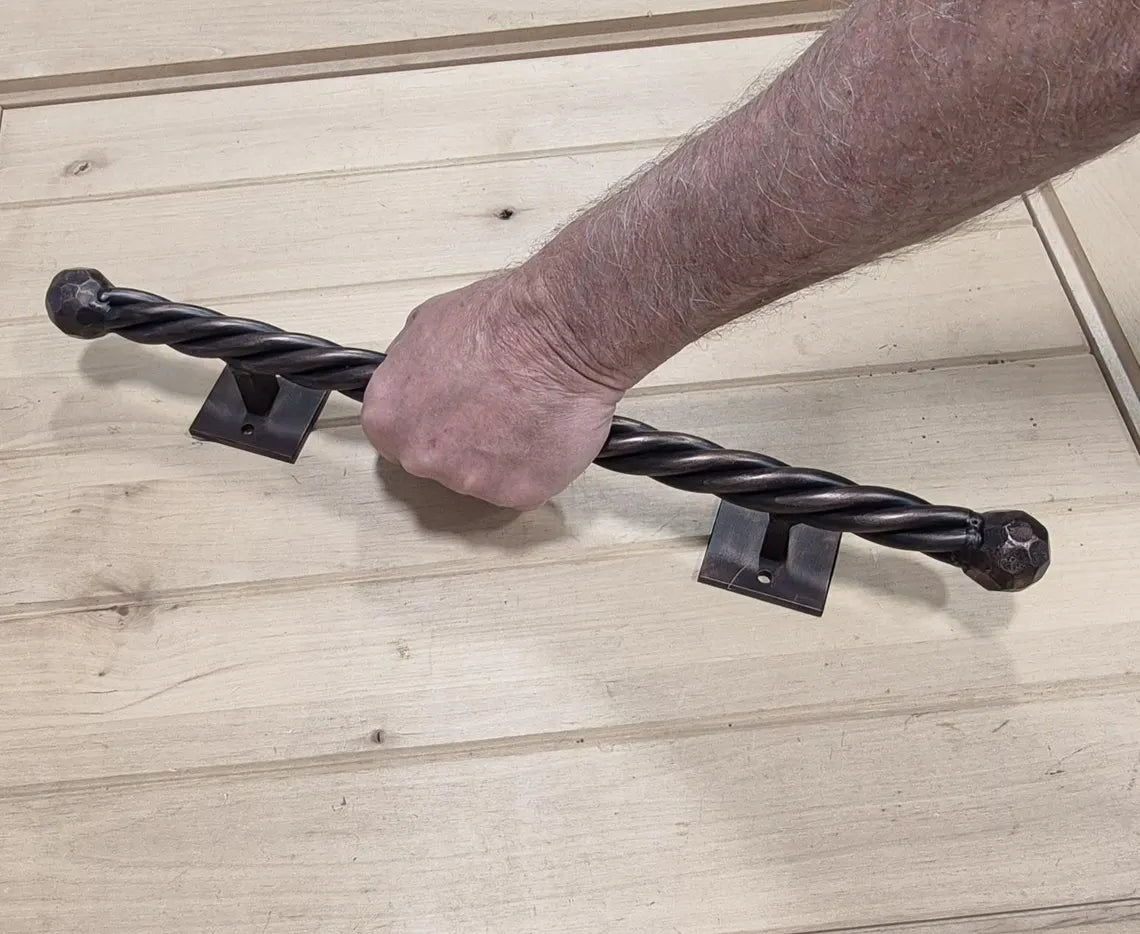 Extra Large Door Pull Barn Door Handle - Twisted Iron Handle - 19 1/2" Inch - Multiple Finishes Available - Sold Individually