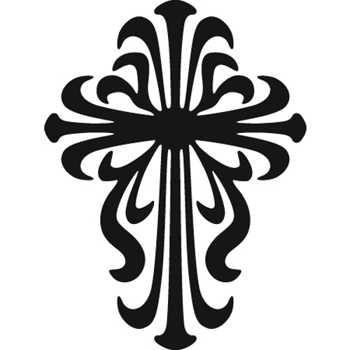 Scroll Cross - Plasma Cut - 13-3/8" Inch W x 17-3/4" Inch H - Black Finish - Sold Individually
