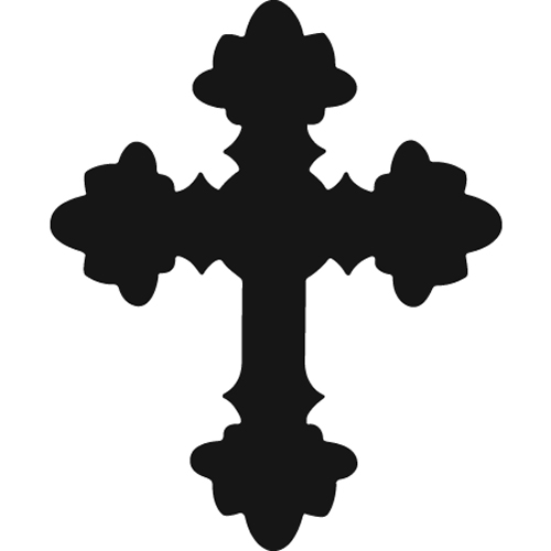 Solid Cross - Plasma Cut - 8-1/8" Inch W x 10" Inch H - Black Finish - Sold Individually