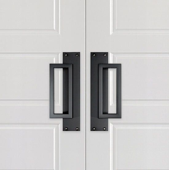 Modern Contemporary Raised Rectangular Door Pulls for Interior or Exterior Doors - sold as pair
