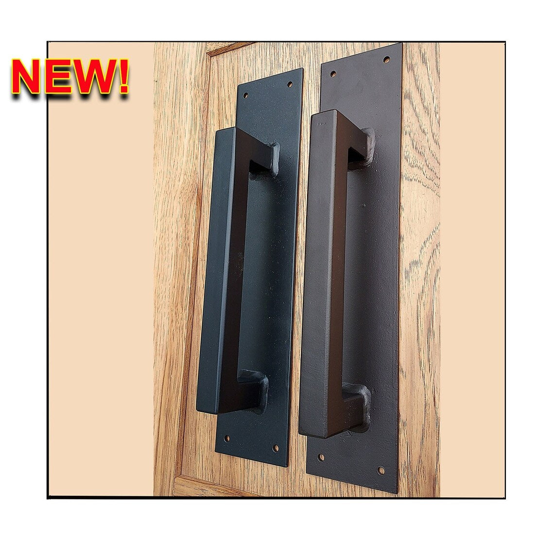 Distressed Rectangular Pull - 13" Inch - Multiple Finishes Available - Sold Individually