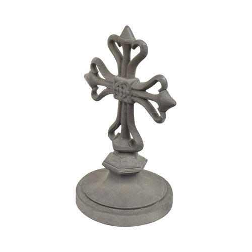 Roman Cross with Base - Cast Iron - 8-1/2" Inch W x 13" Inch H x 6-15/16" Inch Base Diameter - Multiple Finishes Available - Sold Individually