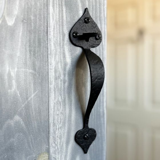 Rough Heart Thumb Latch Set - Matte Black Finish - Sold as Set