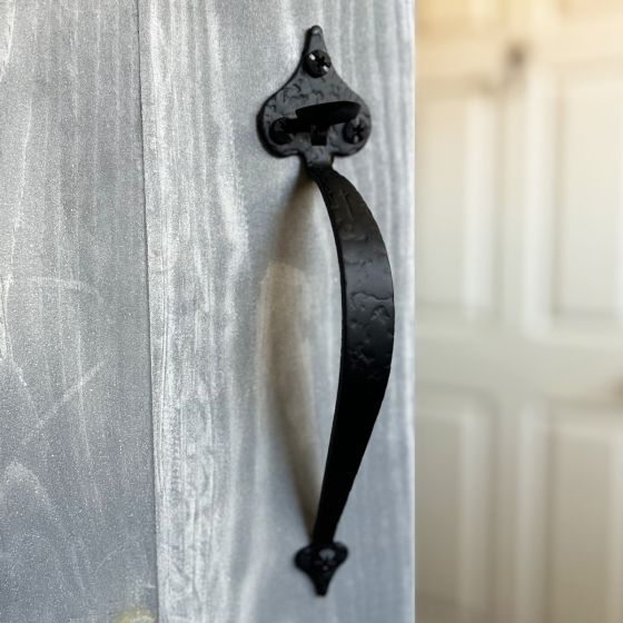 Rough Small Heart Thumb Latch Set - Matte Black Finish - Sold as Set
