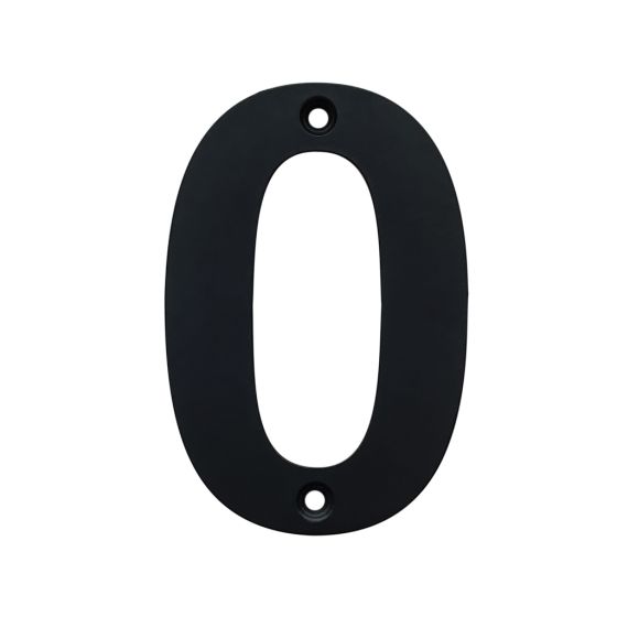 Rustic House Numbers - Number 0 - Matte Black Stainless Steel - Sold Individually