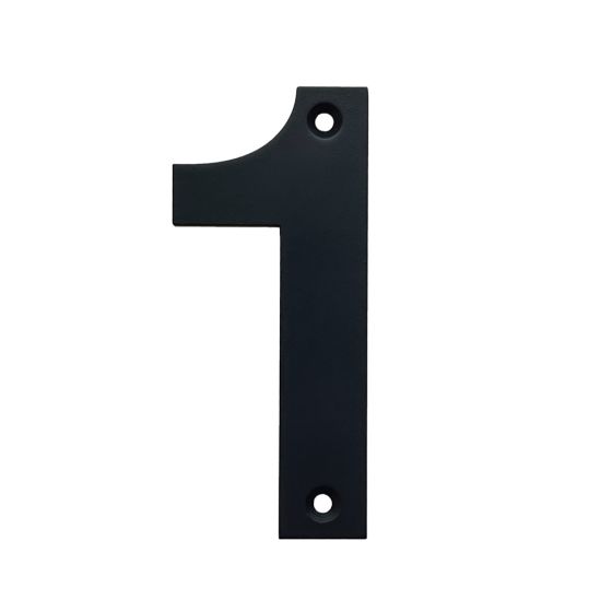 Rustic House Numbers - Number 1 - Matte Black Stainless Steel - Sold Individually